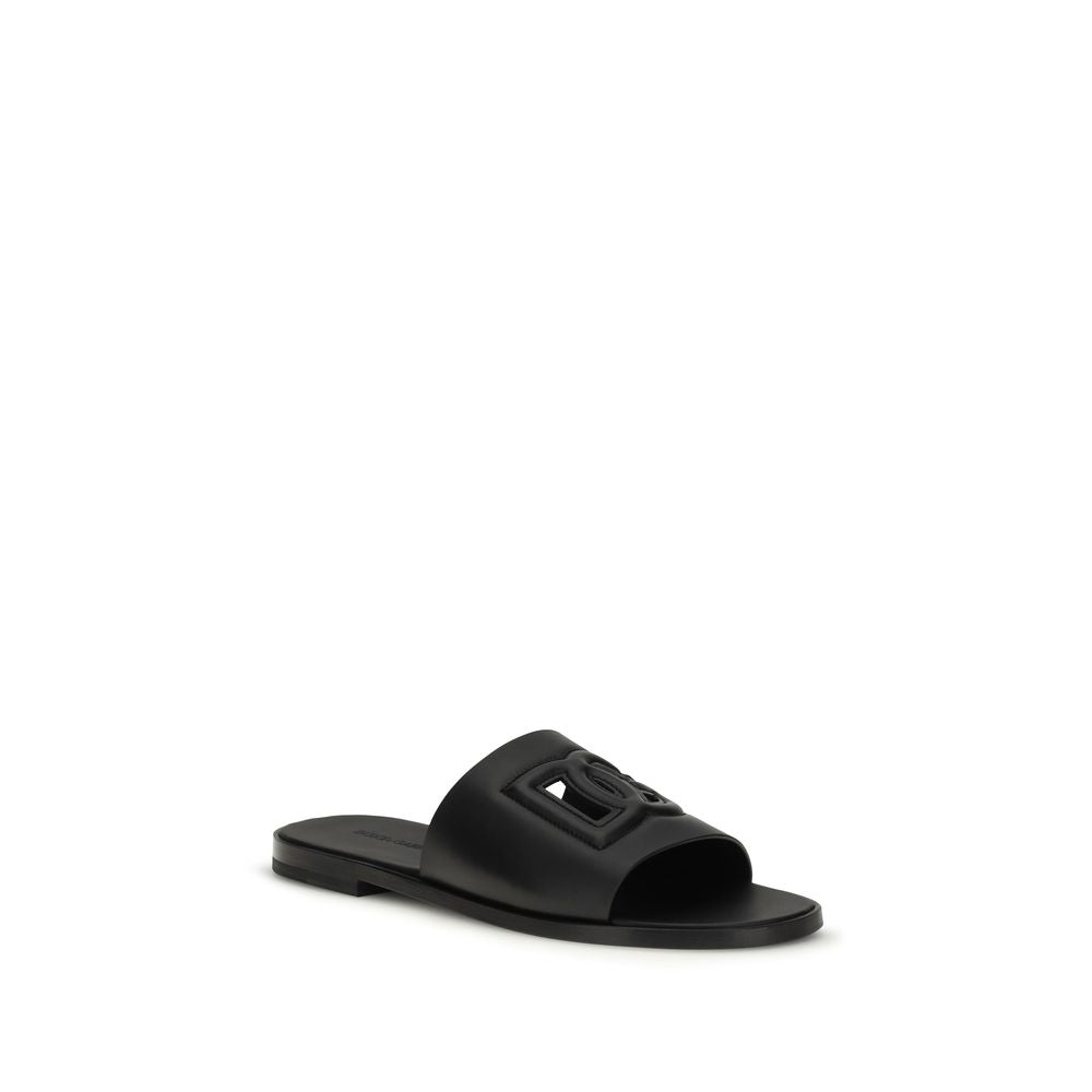 Dolce & Gabbana Schwarze Bos Taurus Sandalen aus Kalbsleder-2