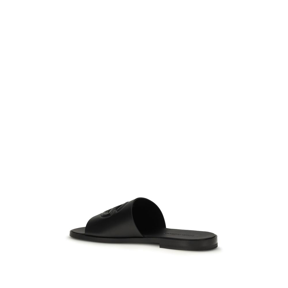Dolce & Gabbana Schwarze Bos Taurus Sandalen aus Kalbsleder-3