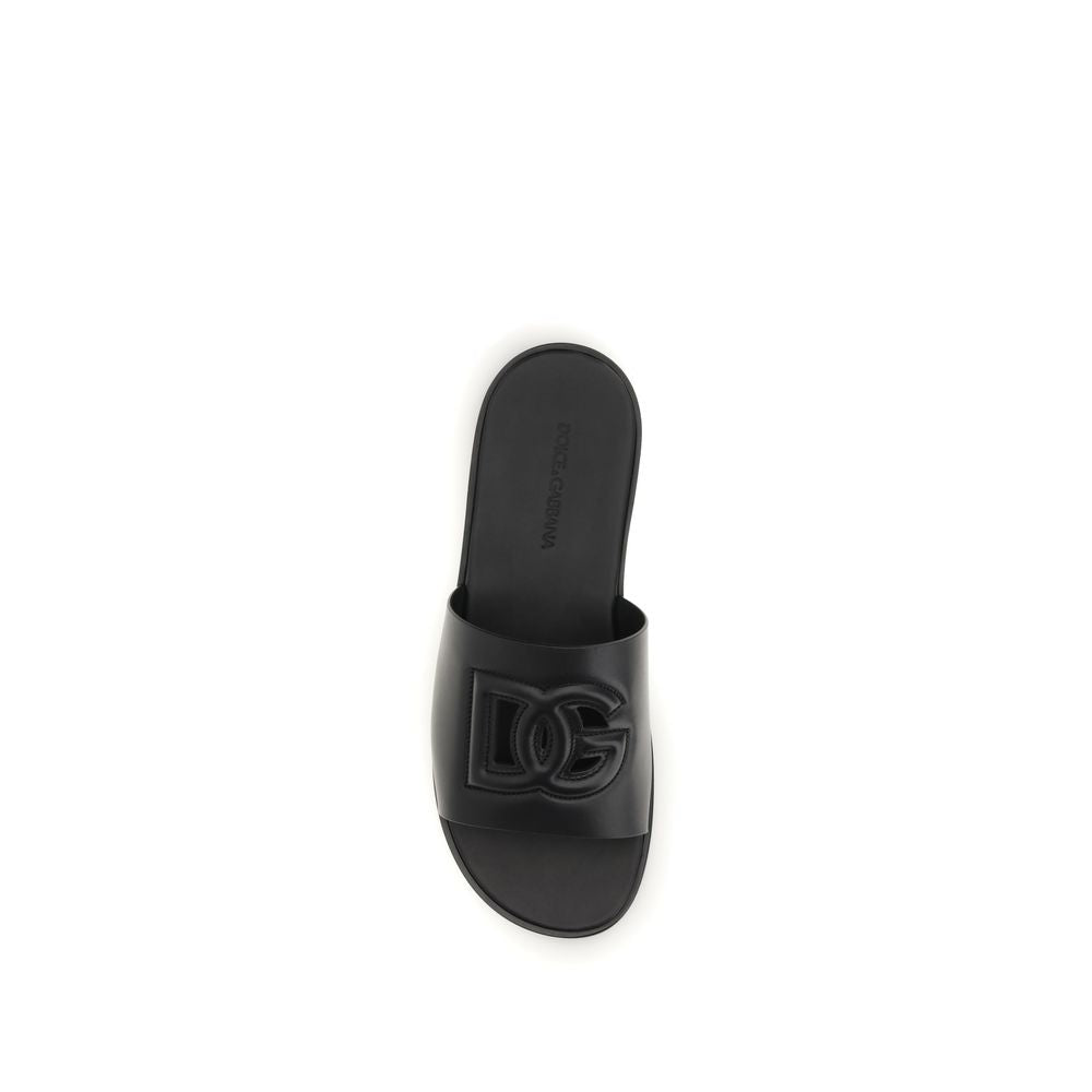 Dolce & Gabbana Schwarze Bos Taurus Sandalen aus Kalbsleder-4