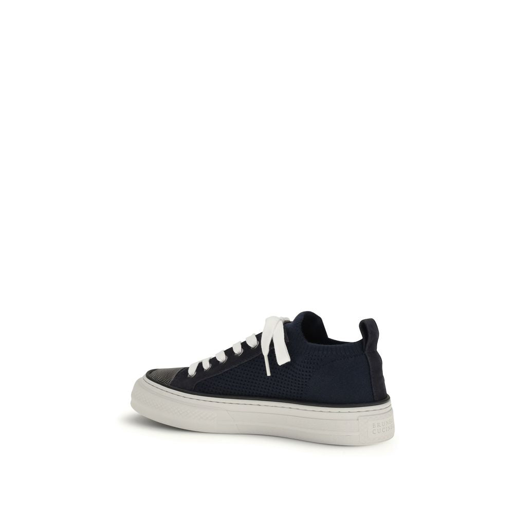 Brunello Cucinelli Black Cotton Low-Top Sneakers-3