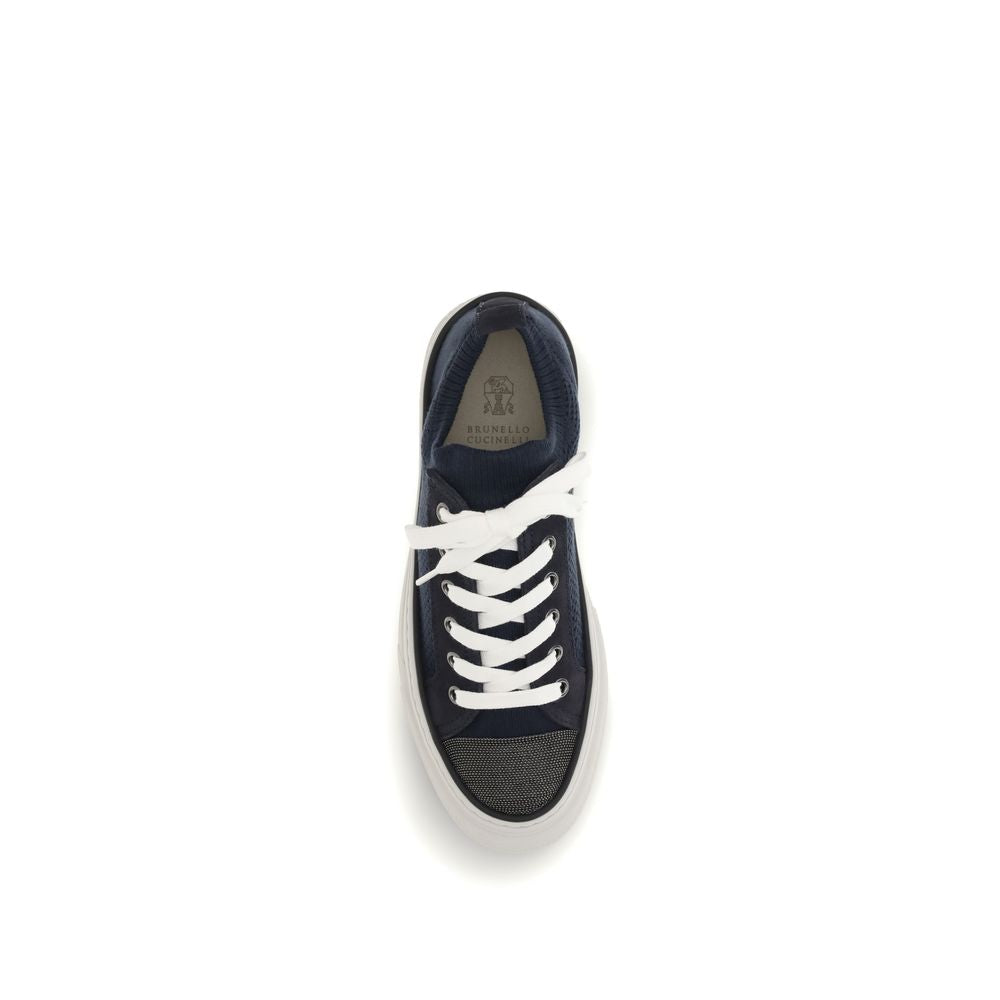 Brunello Cucinelli Black Cotton Low-Top Sneakers-4