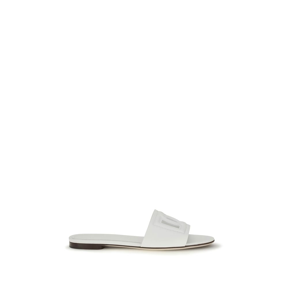 Dolce & Gabbana White Bos Taurus Calfskin Sandals-1
