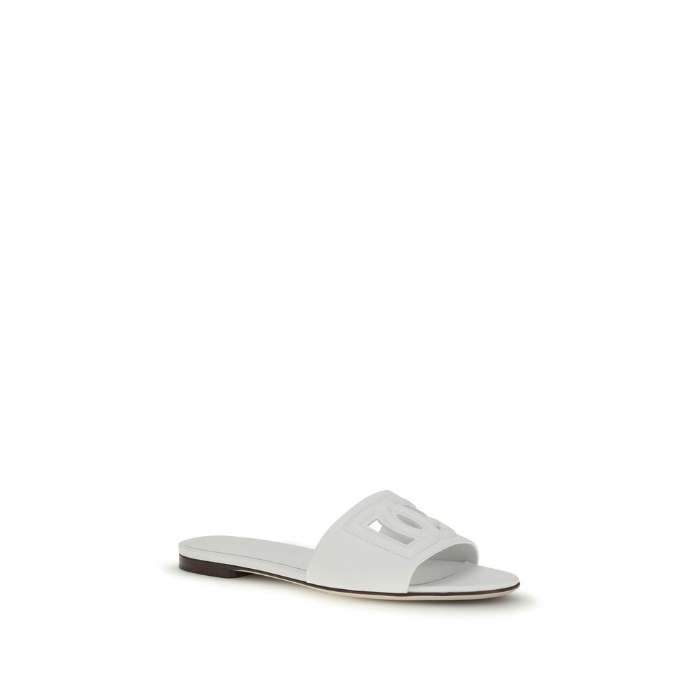 Dolce & Gabbana White Bos Taurus Calfskin Sandals-2