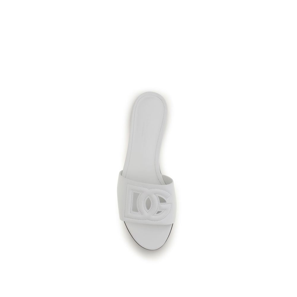 Dolce & Gabbana White Bos Taurus Calfskin Sandals-4