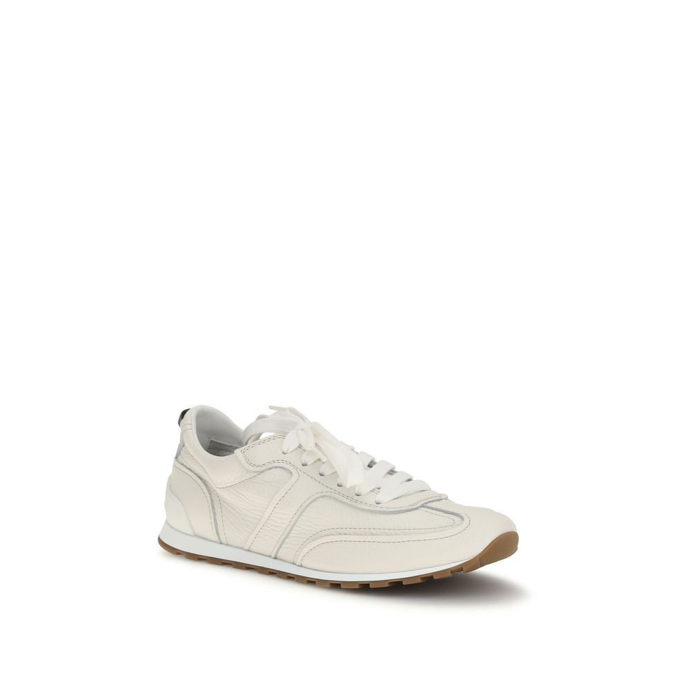 Brunello Cucinelli White Low-Top Calfskin Sneakers Bos Taurus-2