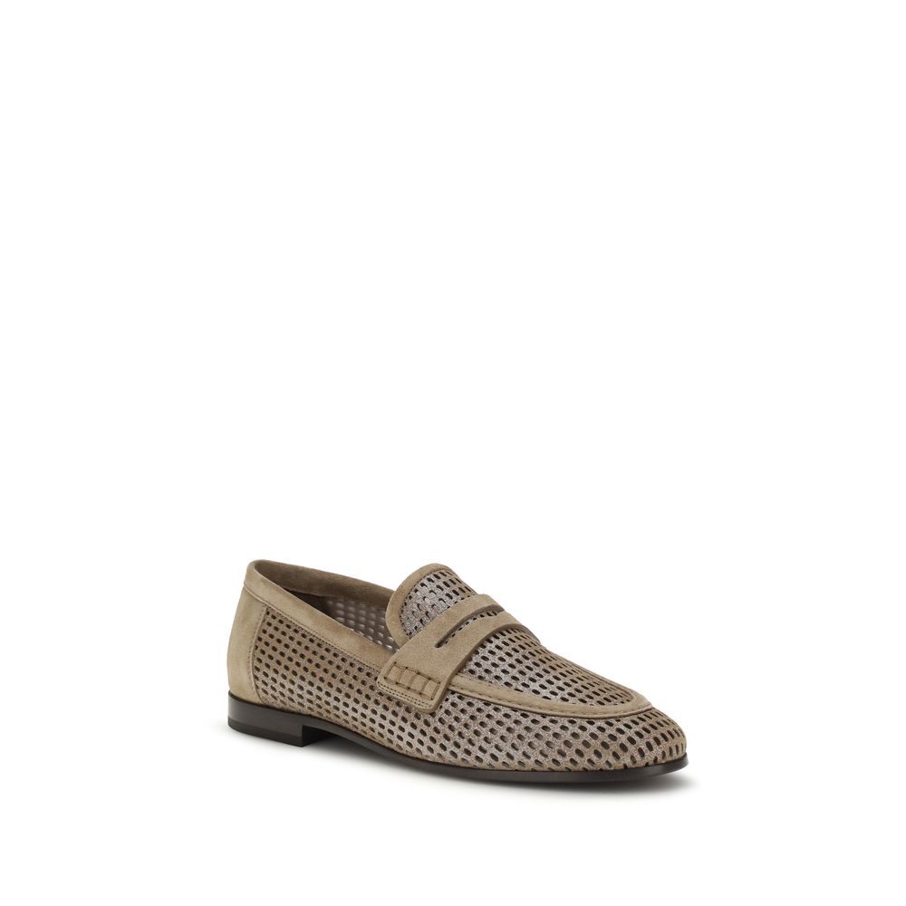 Brunello Cucinelli Beige Kalbsleder Bos Taurus Slipper-Loafer-2