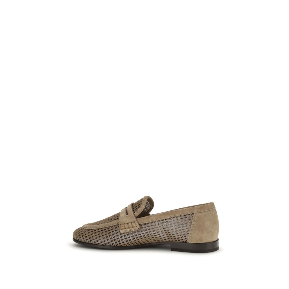 Brunello Cucinelli Beige Kalbsleder Bos Taurus Slipper-Loafer-3