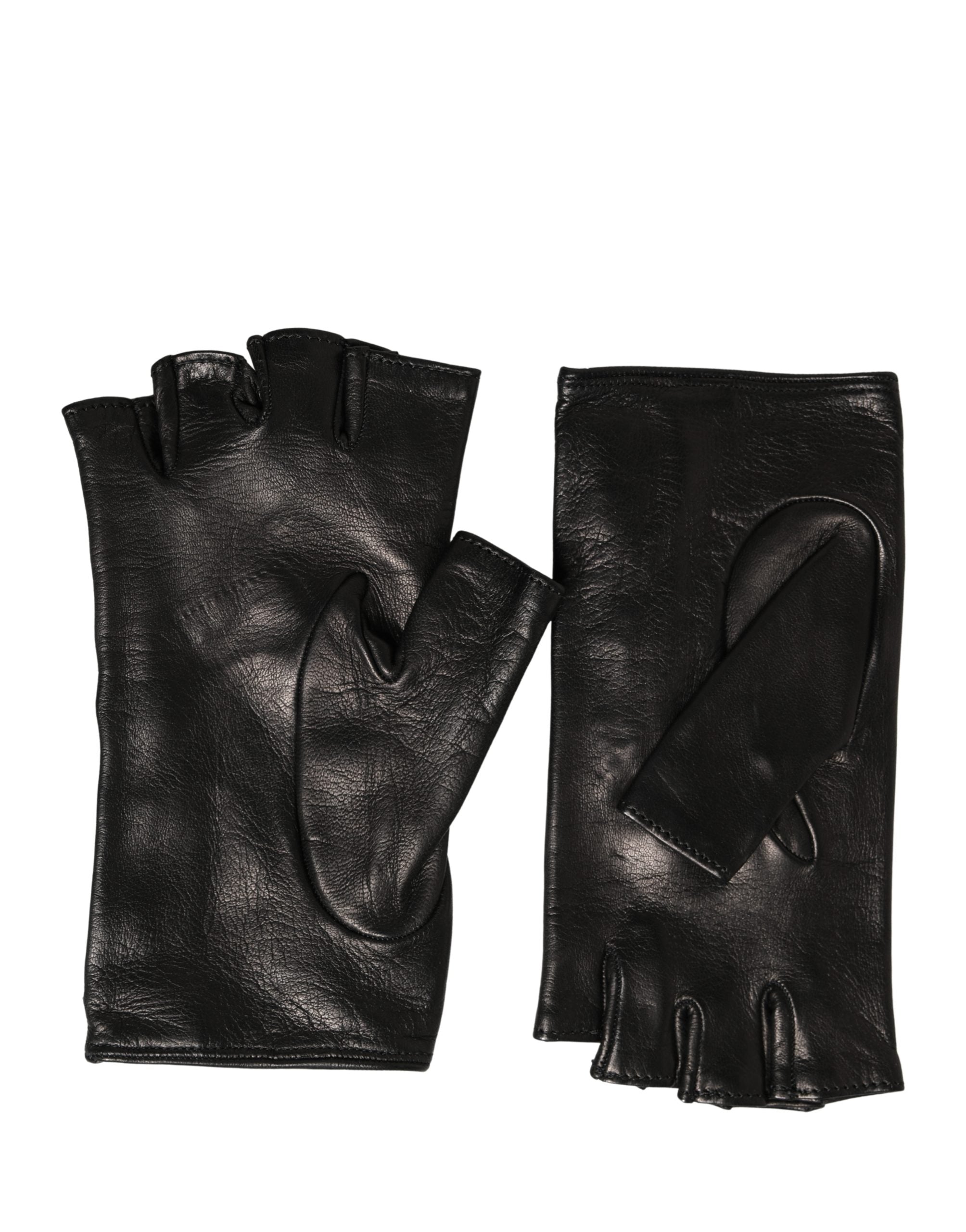 Dolce & Gabbana Women's Black Embellished Mittens, Wrist Length-3