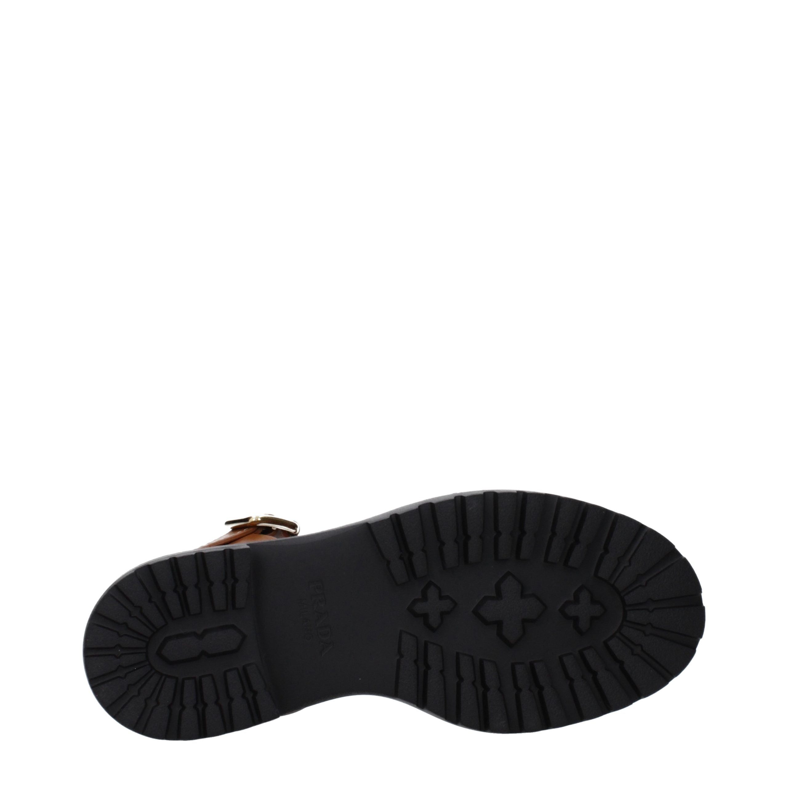 Prada Braune Leder-Plateau-Sandalen-5