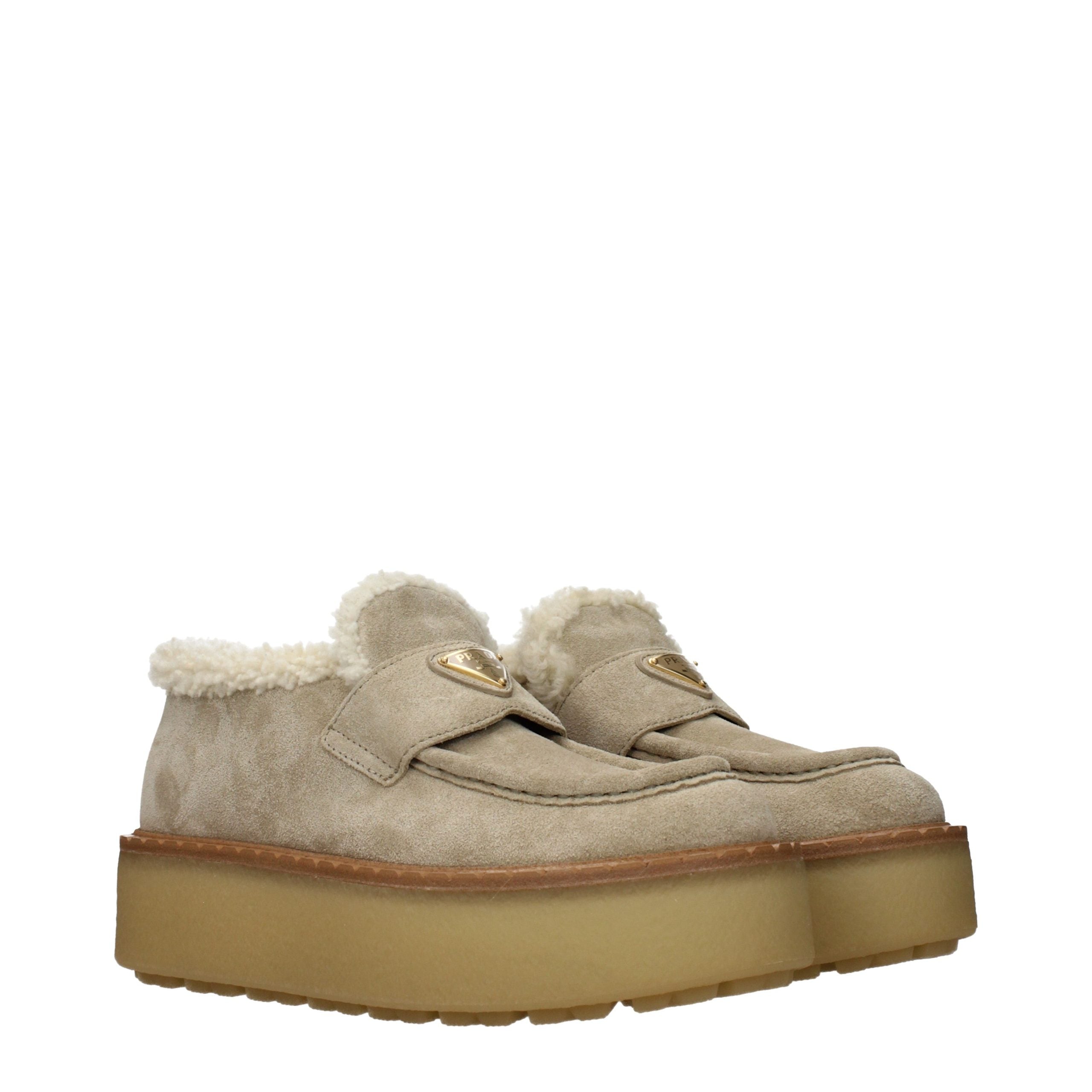 Prada Beige Leder Plateau-Loafer-2