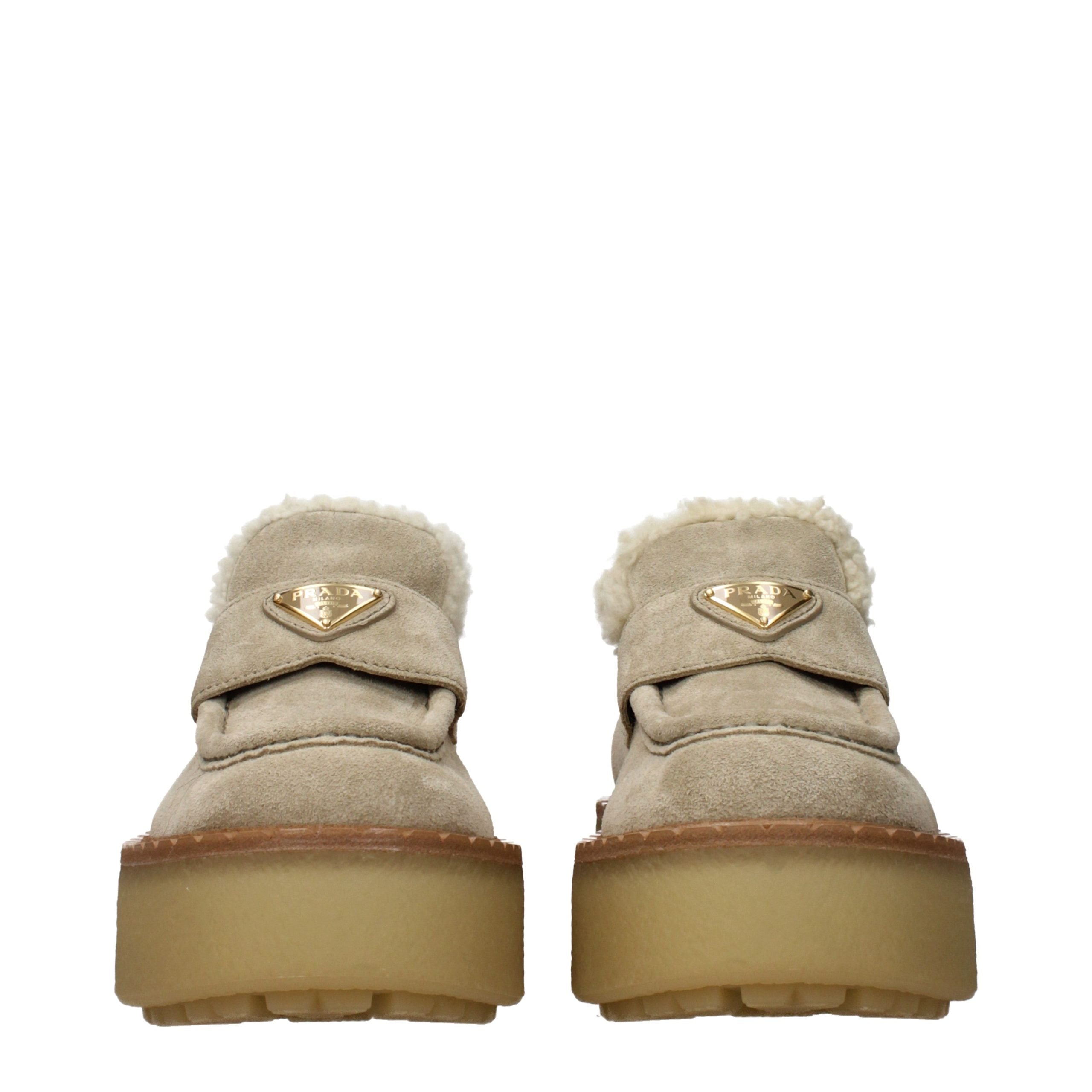 Prada Beige Leder Plateau-Loafer-3