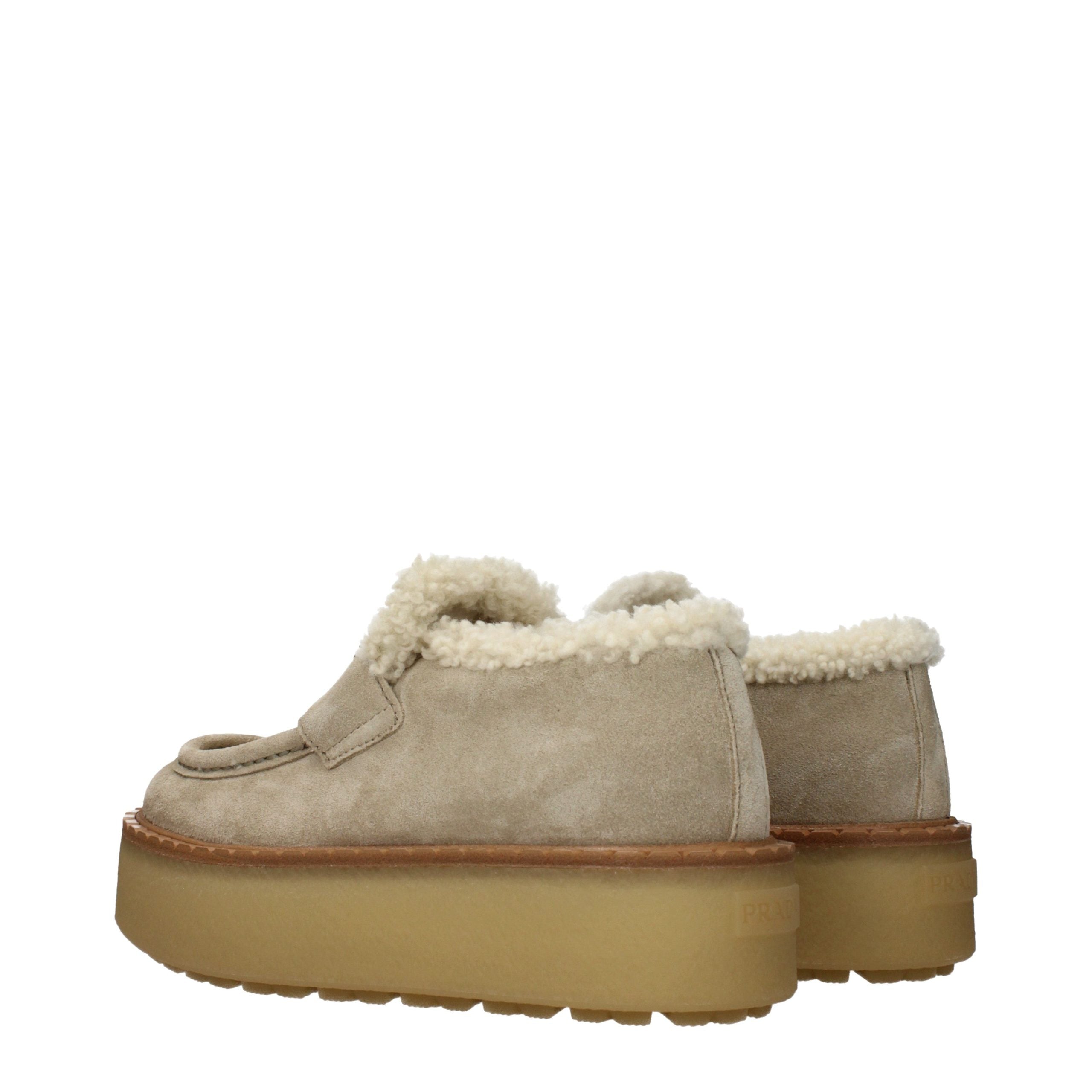 Prada Beige Leder Plateau-Loafer-4