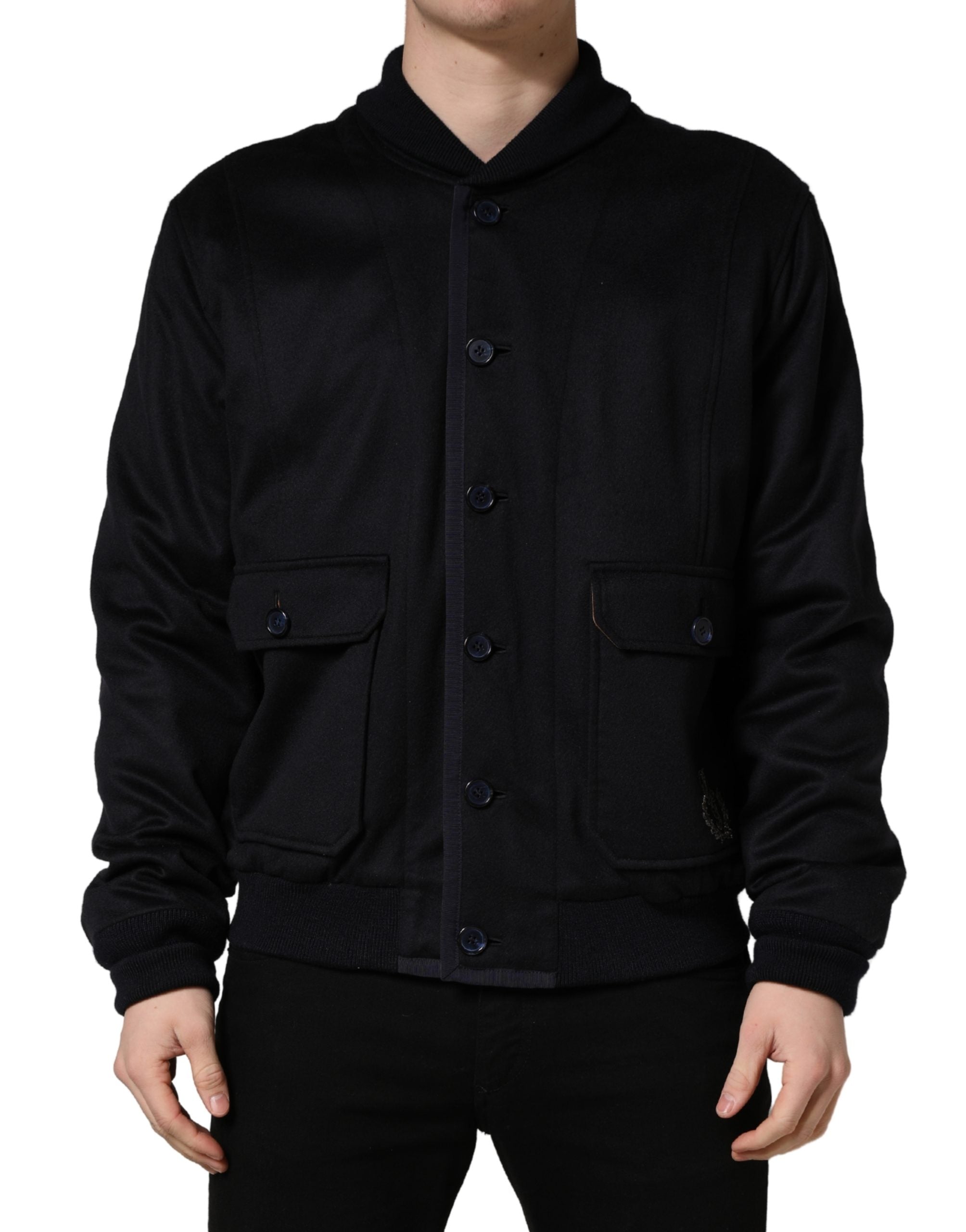 Dolce & Gabbana Black Cashmere Cardigan with Buttons-2