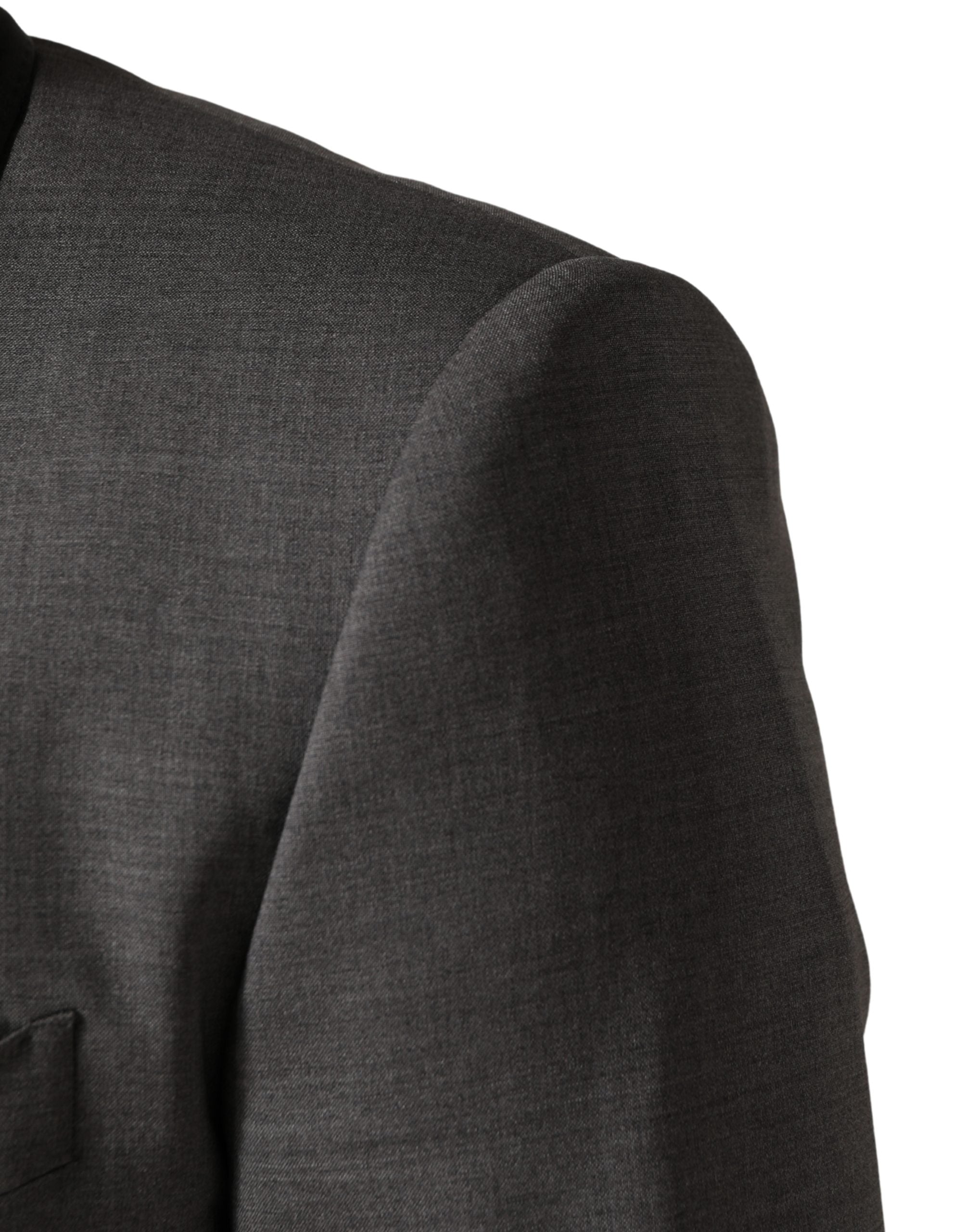 Dolce & Gabbana Grey Three-Piece Wool Suit with One Button-6