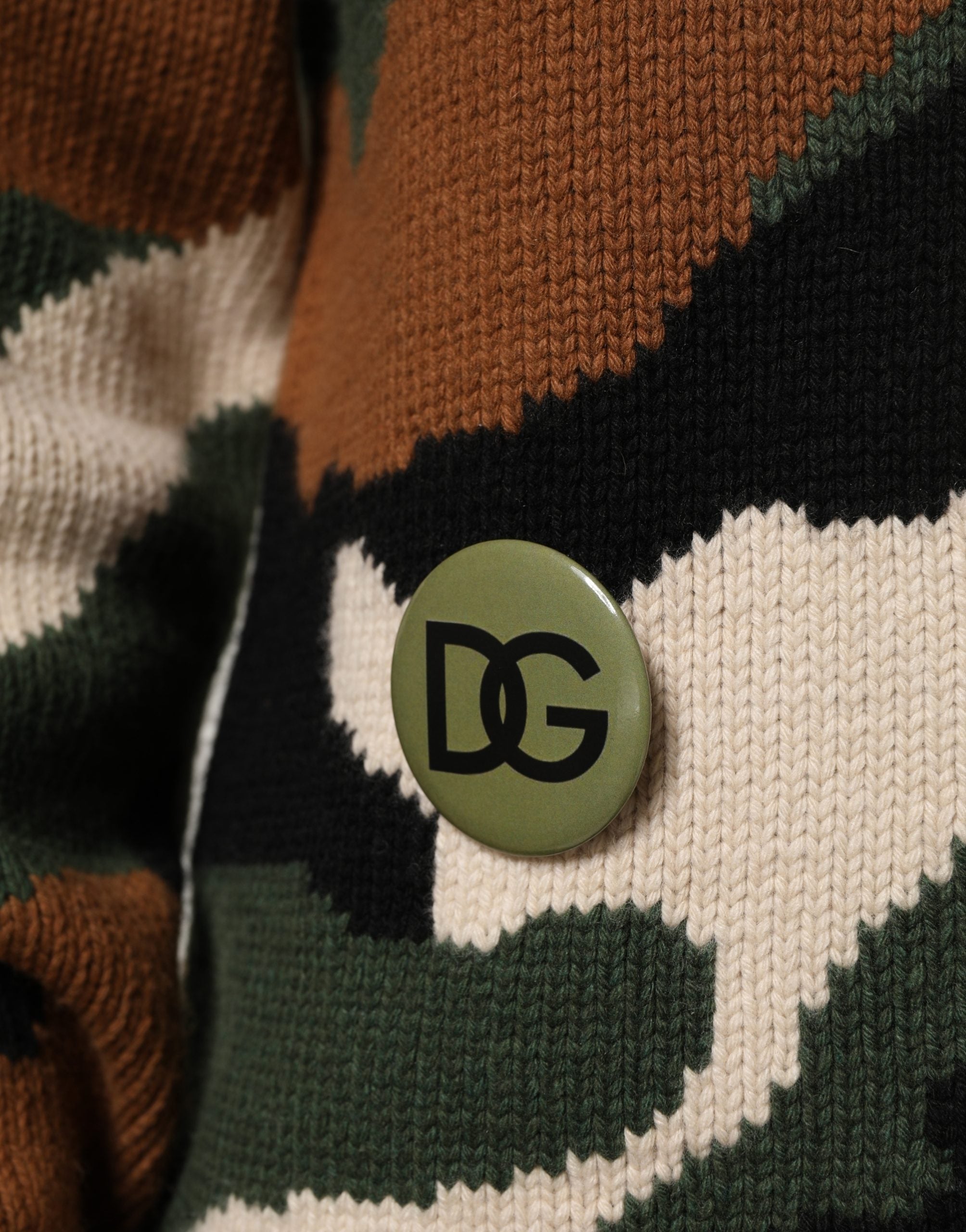 Dolce & Gabbana Multicolored Intarsia-Knit Camouflage Sweater-8