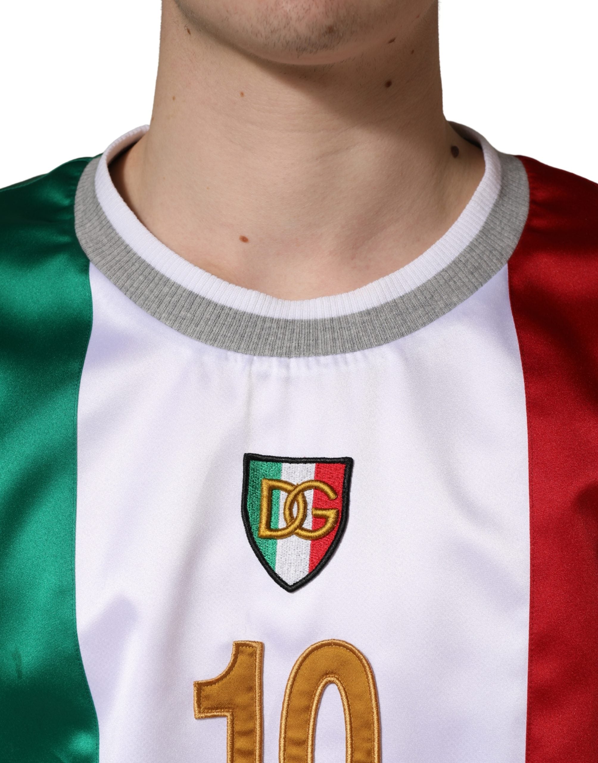 Dolce & Gabbana Multicolor Italia DG Logo Satin Tank Top-5