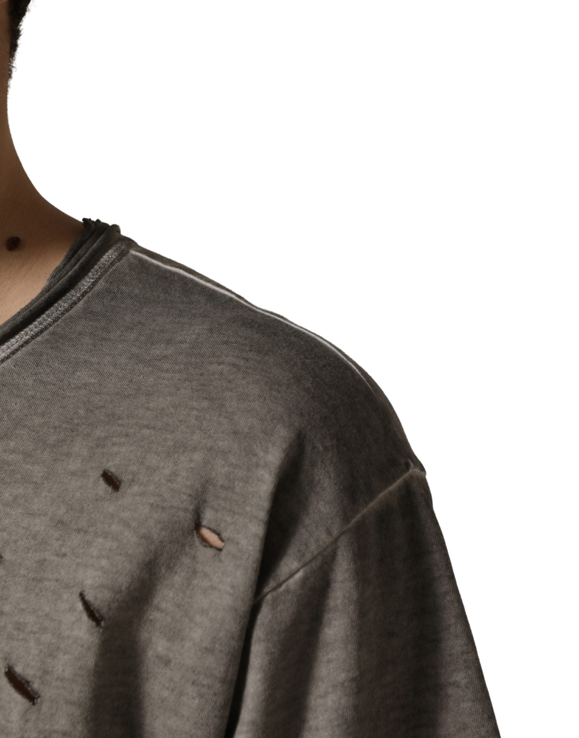 Dolce & Gabbana Grey DG Logo Print Cotton Crew Neck T-Shirt-6