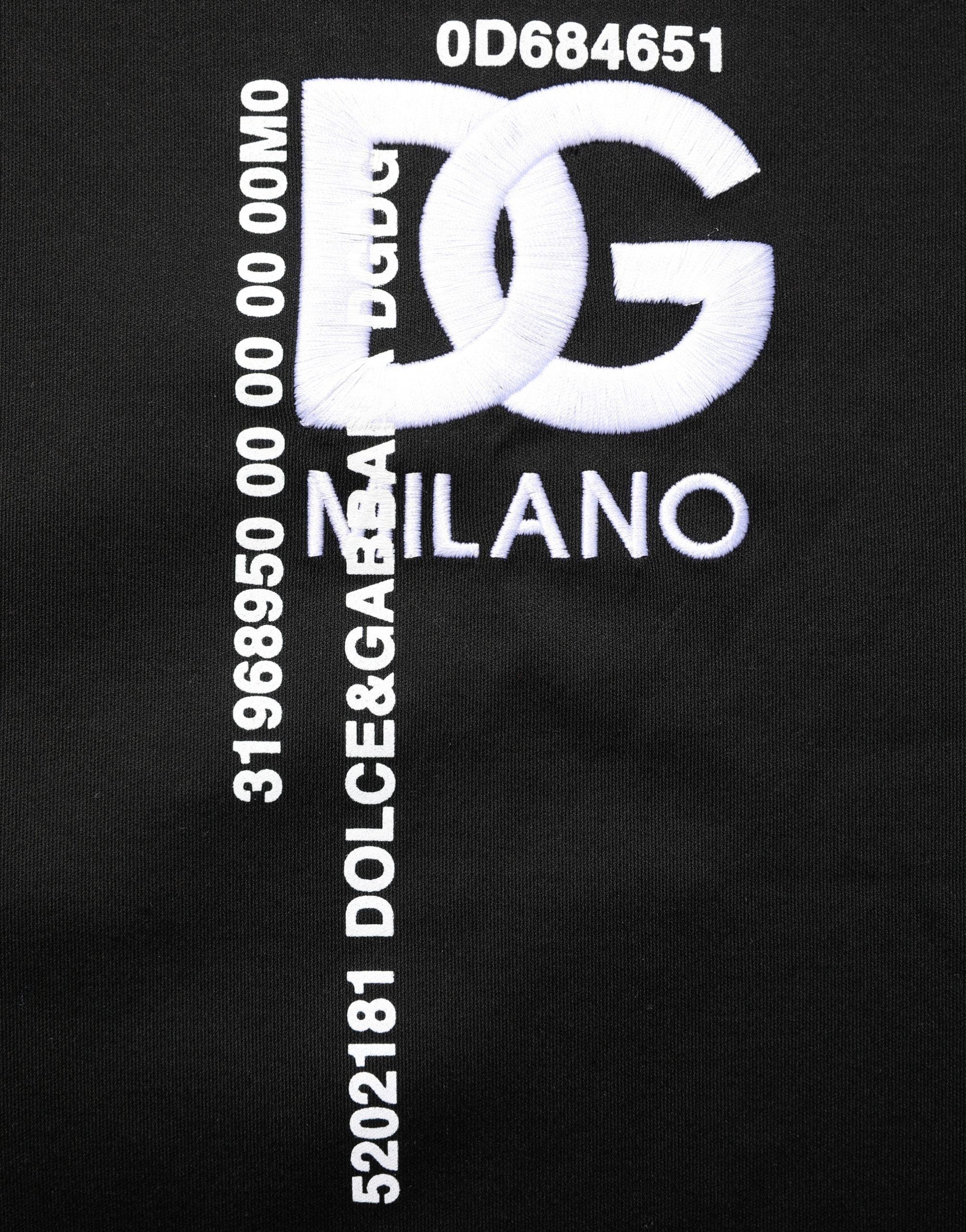 Dolce & Gabbana Schwarzes Herren-T-Shirt mit Rundhalsausschnitt und Logo-Stickerei-7