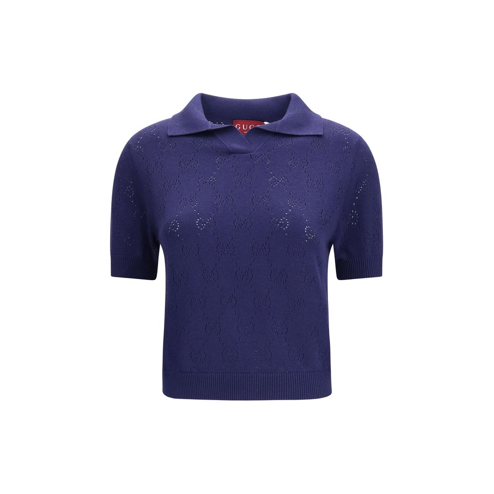 Gucci Blaues Seidenhemd-1