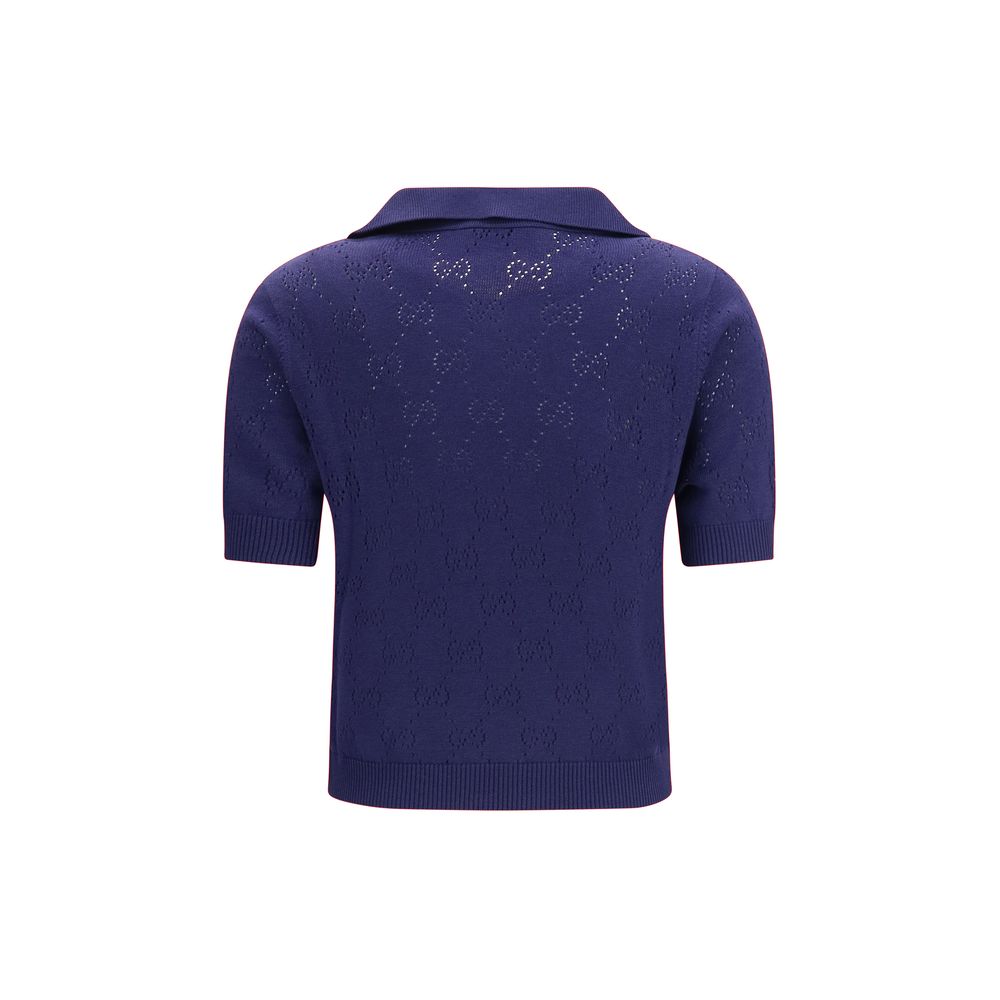 Gucci Blaues Seidenhemd-2