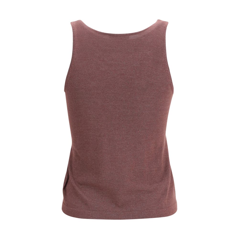 Brunello Cucinelli Ärmelloses Bordeaux-Kaschmir-T-Shirt-2