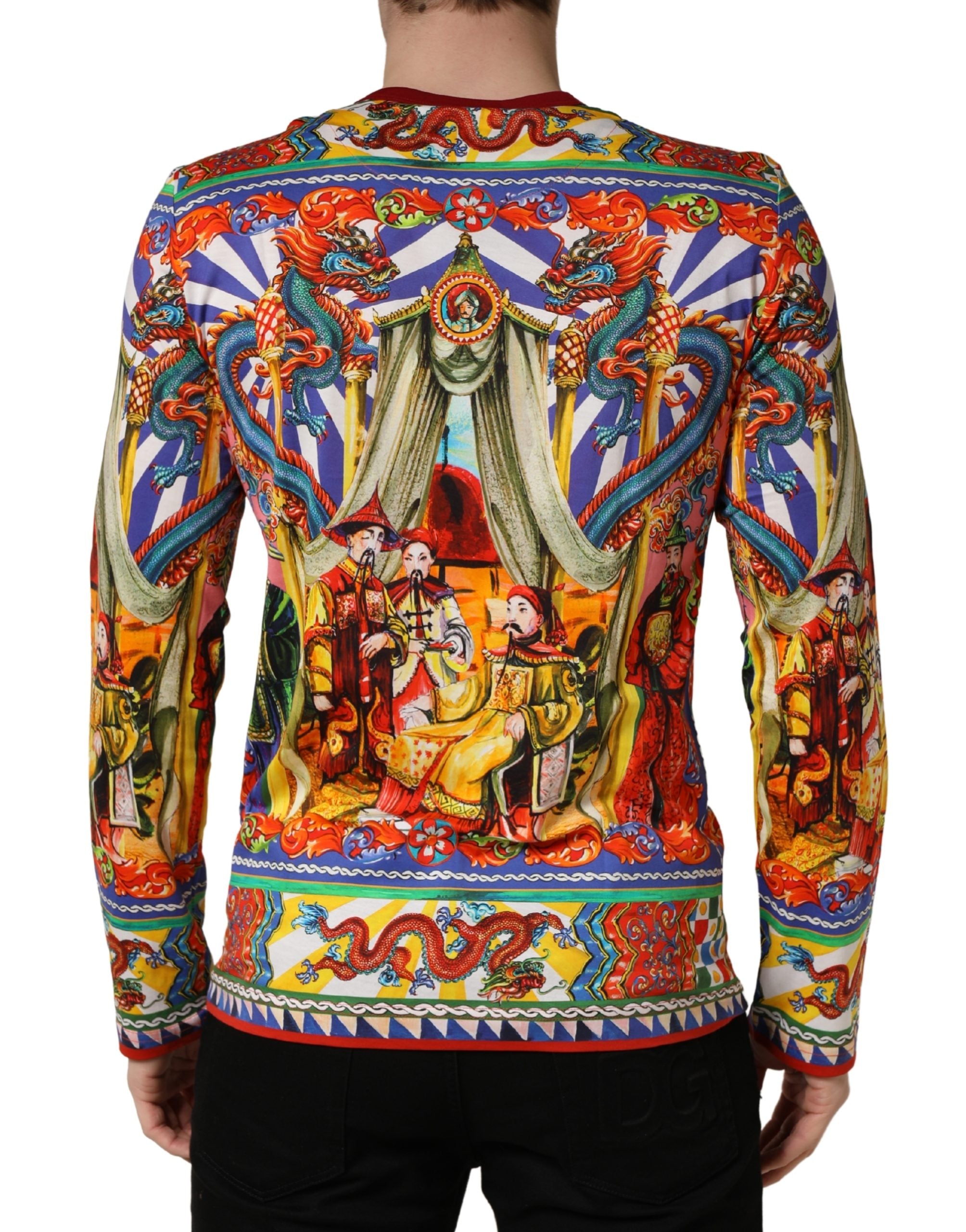 Dolce & Gabbana Multicolor Teatro Dei Pupi Men's Long Sleeve T-Shirt-4
