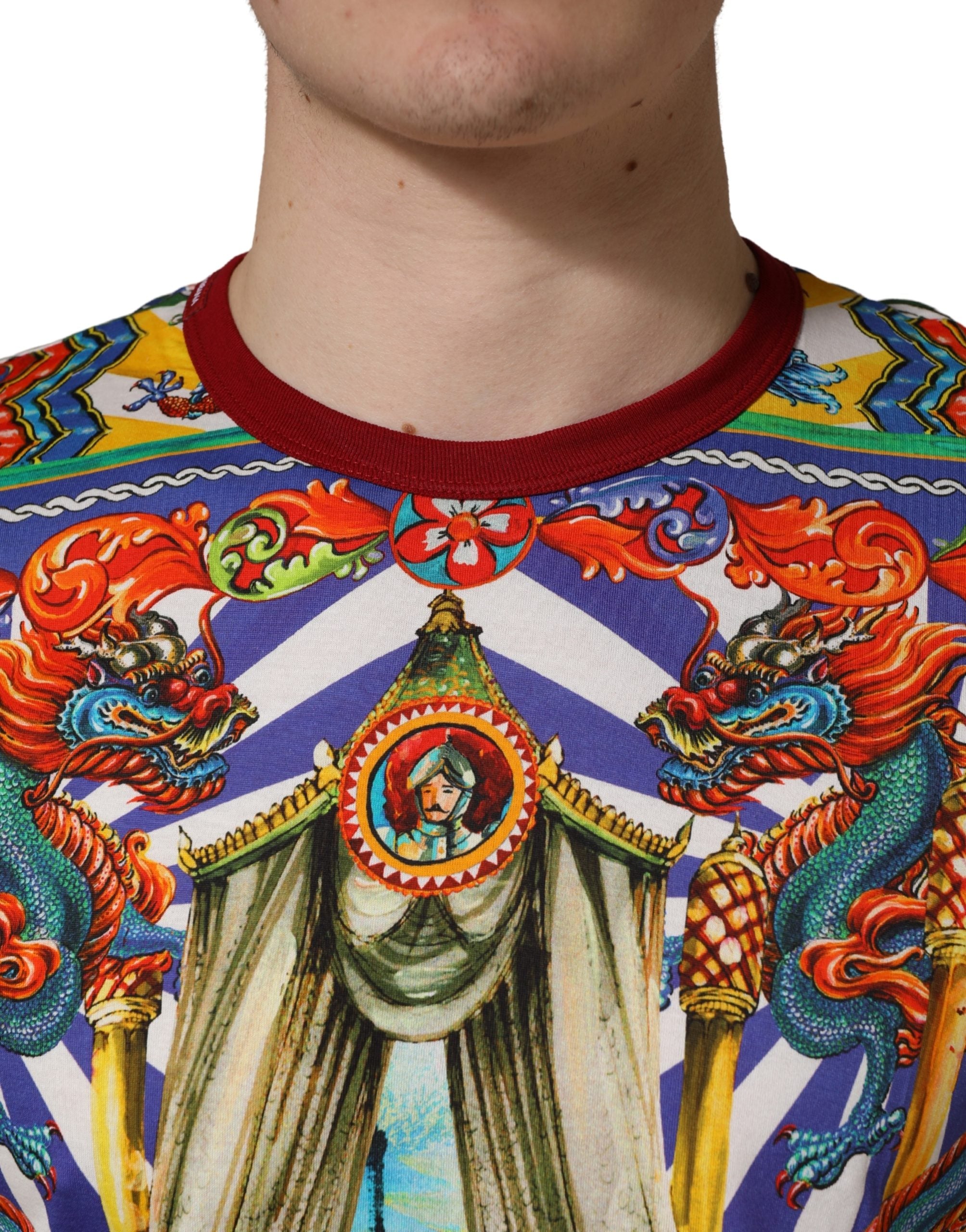 Dolce & Gabbana Multicolor Teatro Dei Pupi Men's Long Sleeve T-Shirt-5