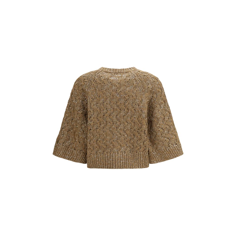 Brunello Cucinelli Beige Seiden-Sweatshirt-2
