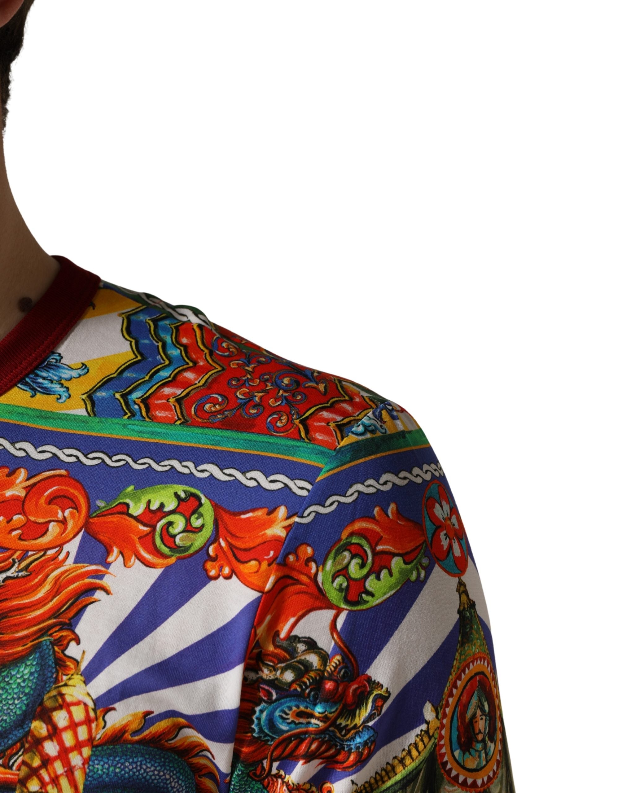 Dolce & Gabbana Multicolor Teatro Dei Pupi Men's Long Sleeve T-Shirt-6