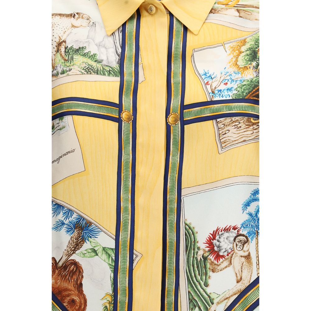Gucci Zweifarbige Seidenmuster-Bluse-3