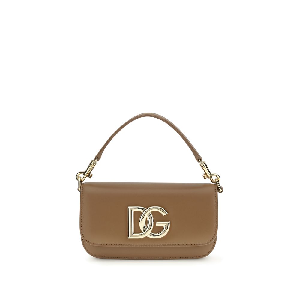 Dolce & Gabbana Braune Kalbsleder Bos Taurus Handtasche-1