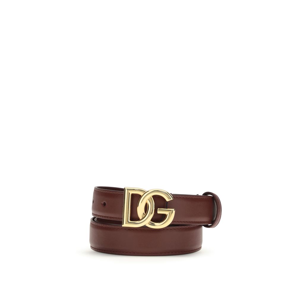 Dolce & Gabbana Bordeaux Calf Leather Bos Taurus Regular Belt-1