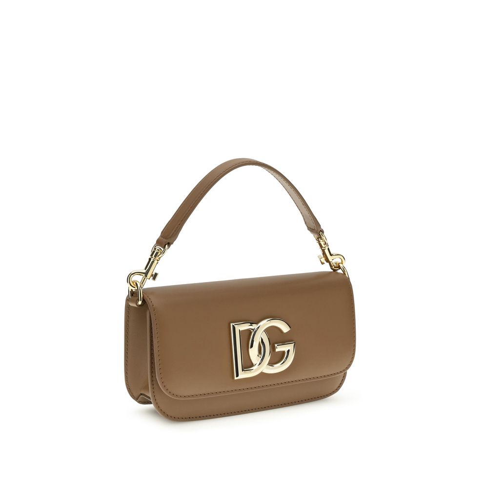 Dolce & Gabbana Braune Kalbsleder Bos Taurus Handtasche-2