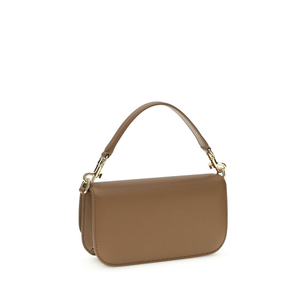 Dolce & Gabbana Braune Kalbsleder Bos Taurus Handtasche-3