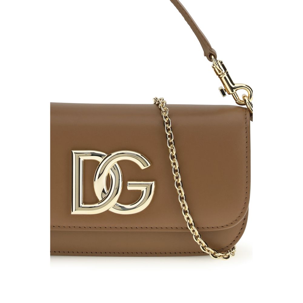 Dolce & Gabbana Braune Kalbsleder Bos Taurus Handtasche-4