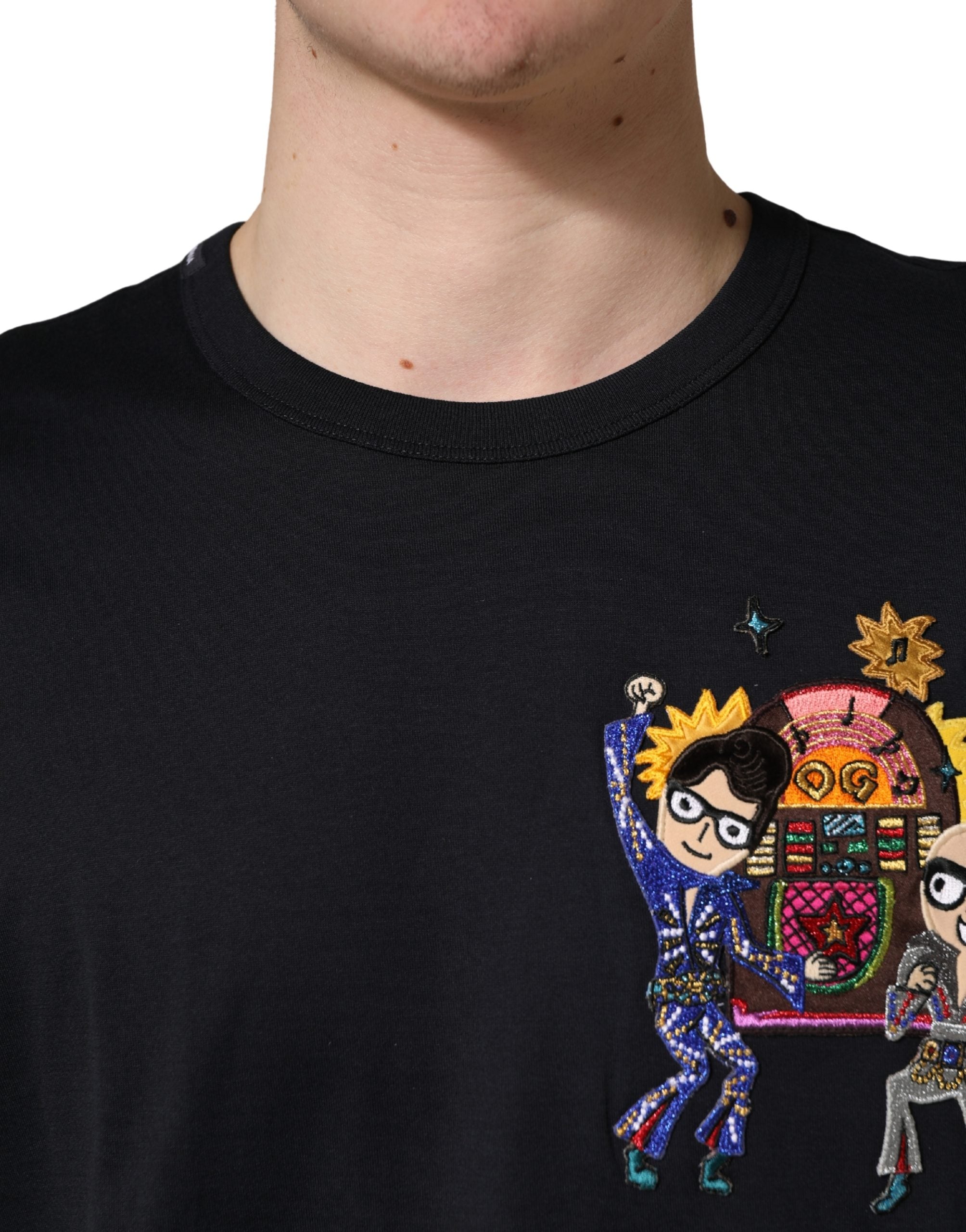 Dolce & Gabbana Black #DGFAMILY Patch Men's Crew Neck T-Shirt-5