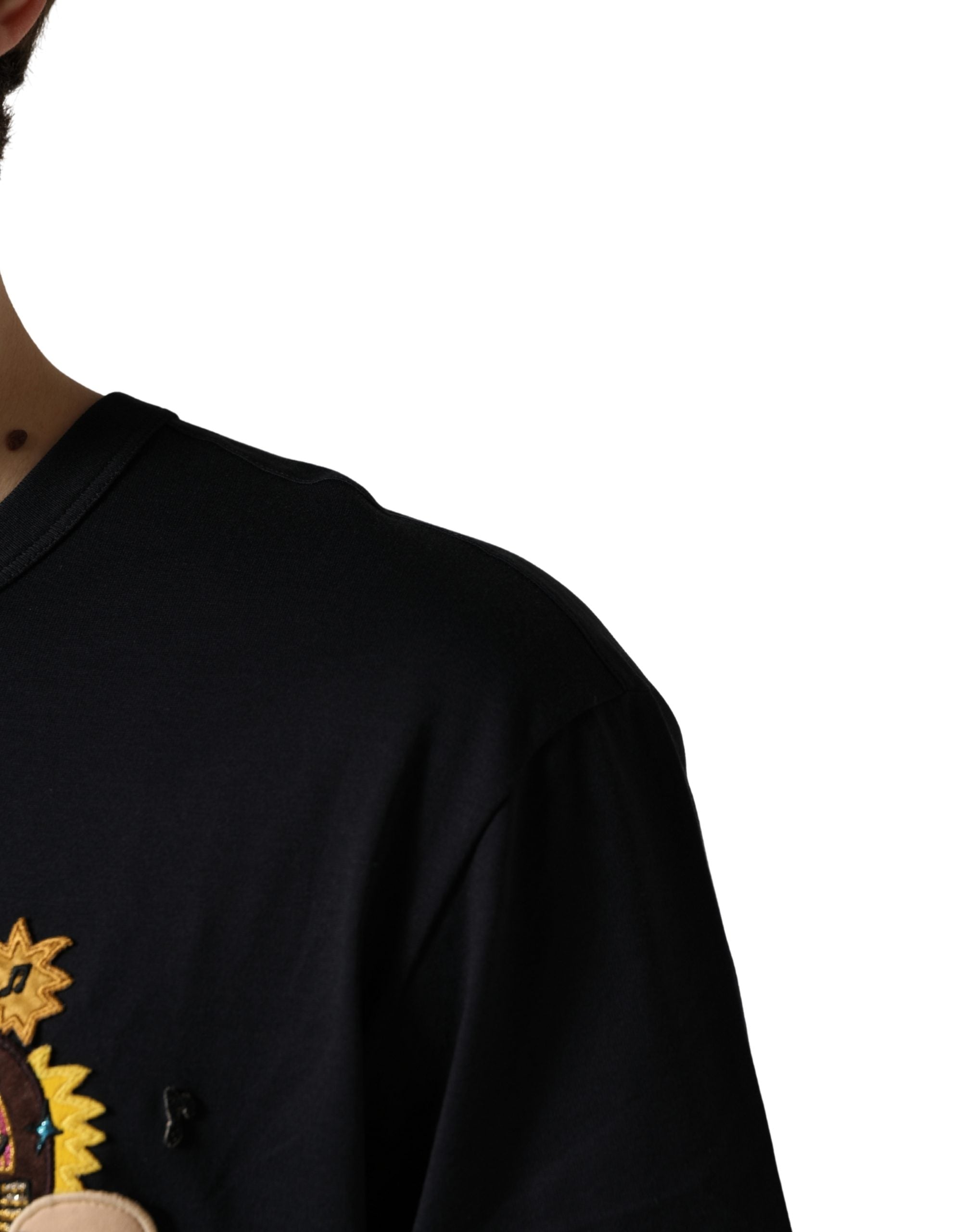 Dolce & Gabbana Black #DGFAMILY Patch Men's Crew Neck T-Shirt-6