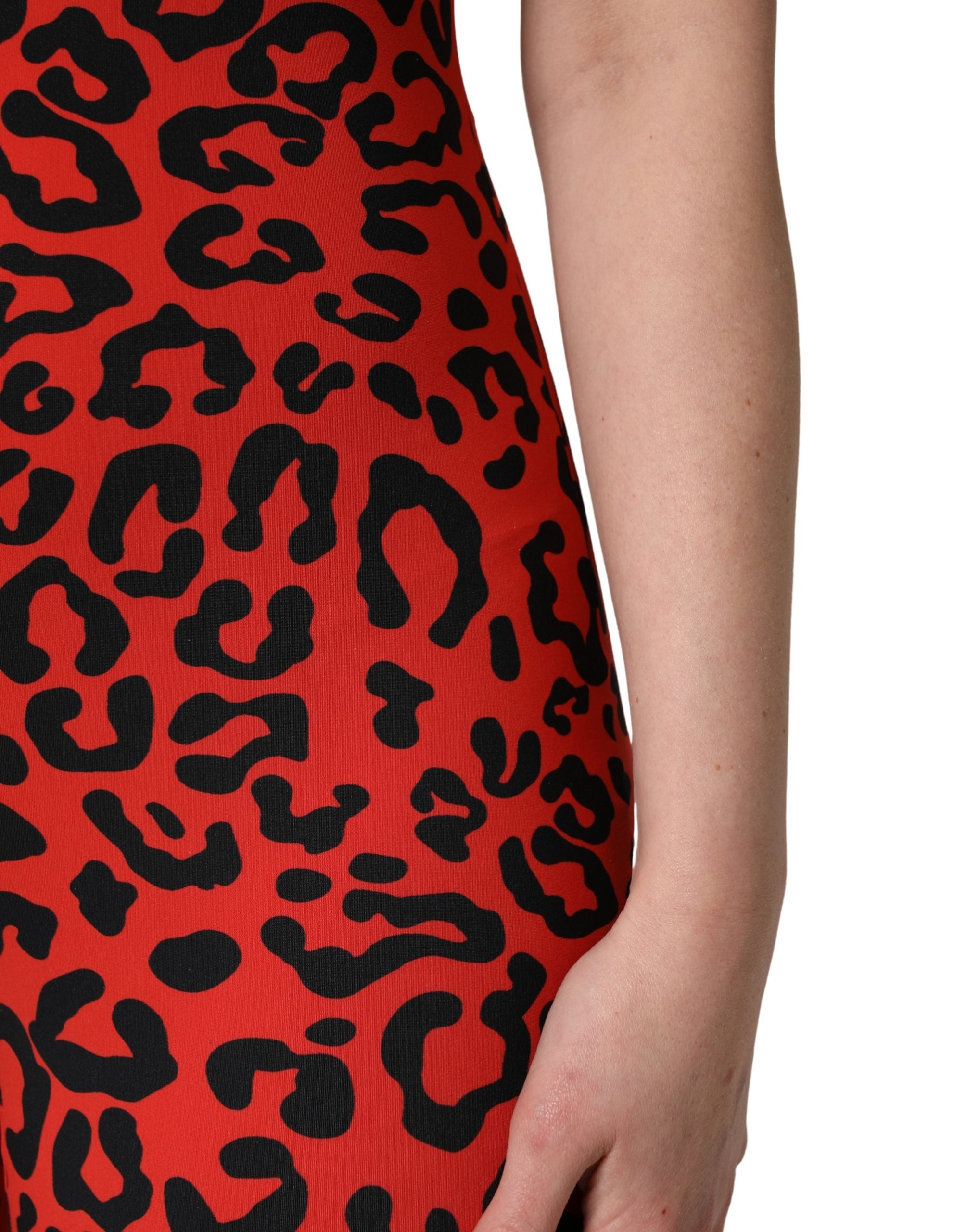 Dolce & Gabbana Jumpsuit aus schwarzem Nylon mit Leopardenmuster-6