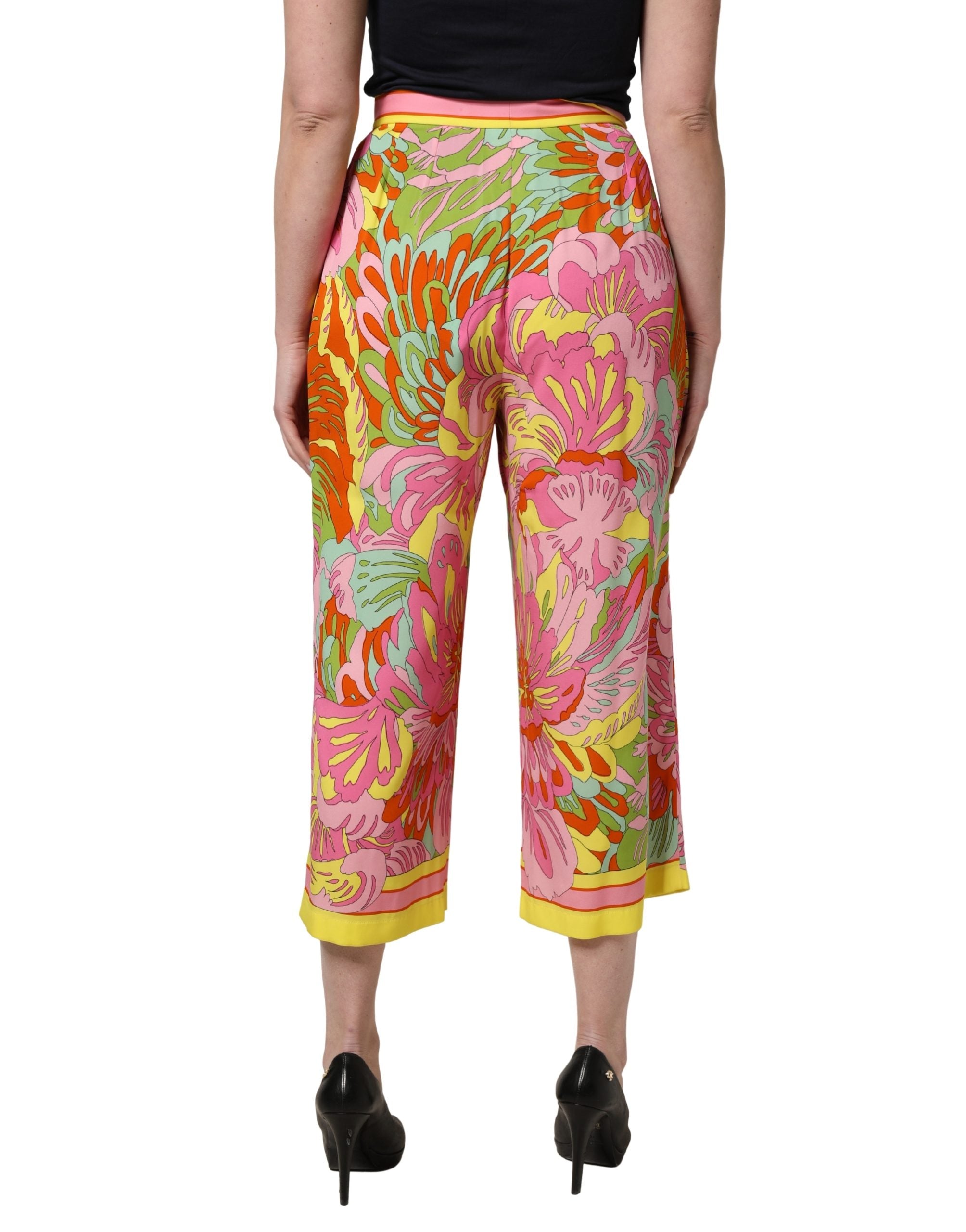 Dolce & Gabbana Mehrfarbige Cropped Hose mit Blumenprint-4