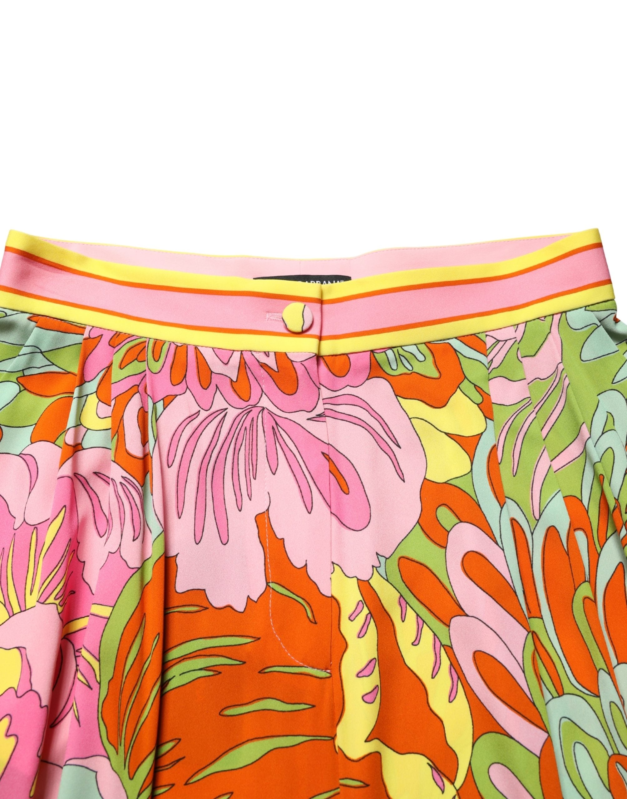 Dolce & Gabbana Mehrfarbige Cropped Hose mit Blumenprint-5