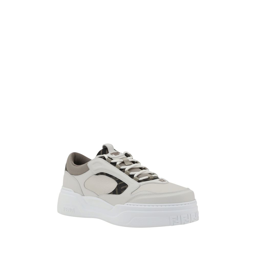 Fendi Weiße Low-Top-Sneaker aus Kalbsleder Bos Taurus-2