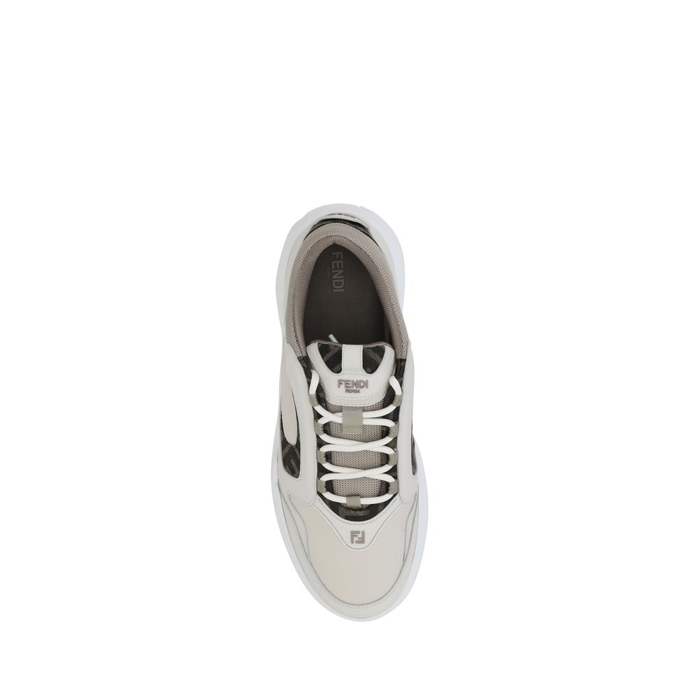Fendi Weiße Low-Top-Sneaker aus Kalbsleder Bos Taurus-4