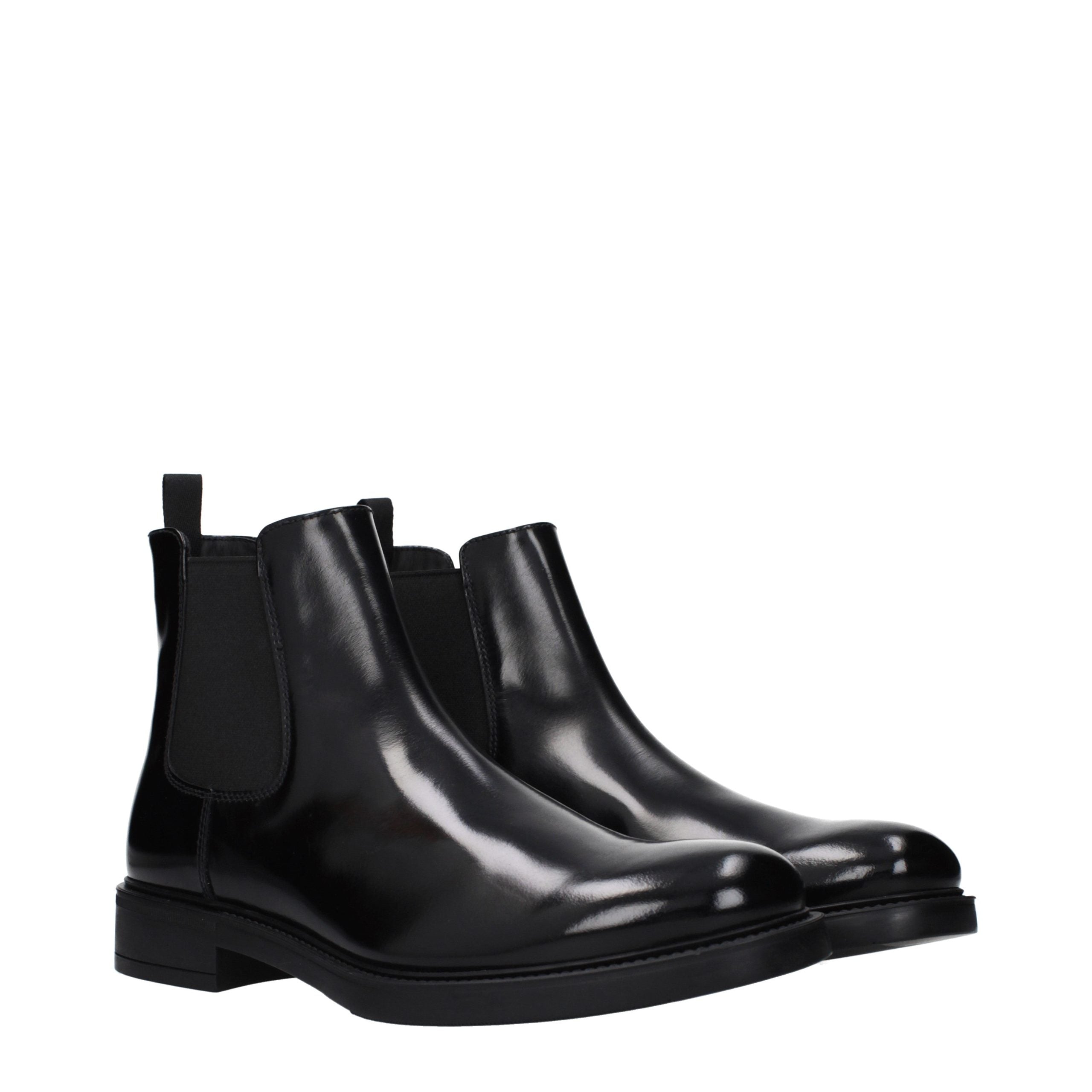 Prada Schwarze Leder-Stiefeletten-2