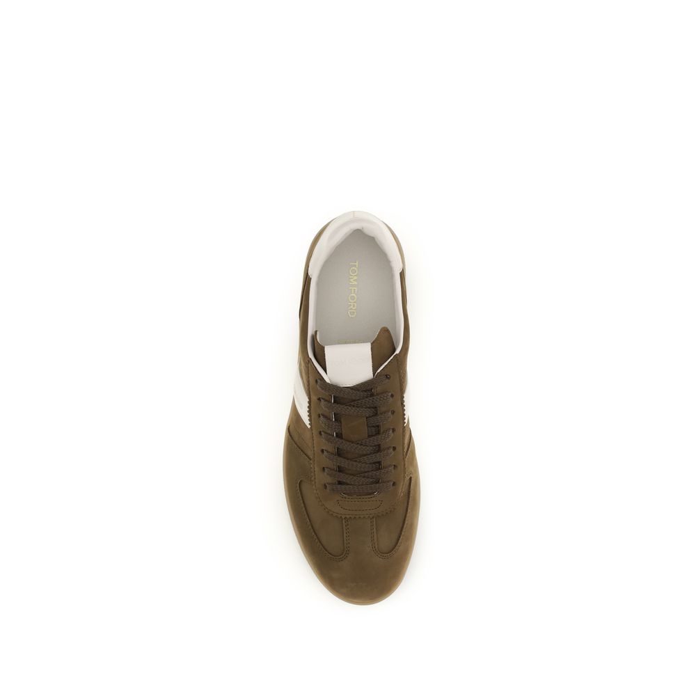 Tom Ford Braune Kalbsleder Bos Taurus Low-Top-Sneaker-4