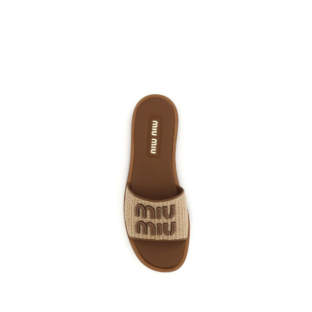 Miu Miu Beige Fabric Stiletto Heel Sandals-4