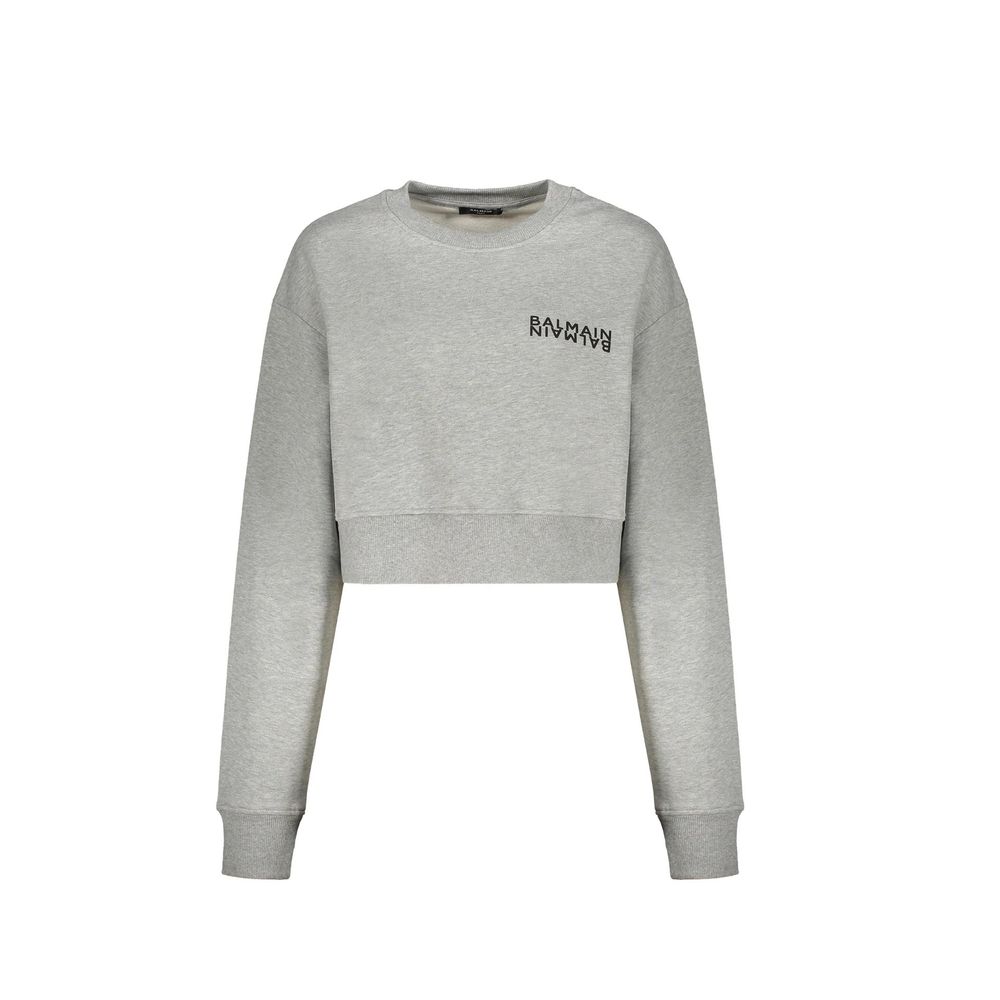 Balmain Graues Baumwoll-Sweatshirt-1