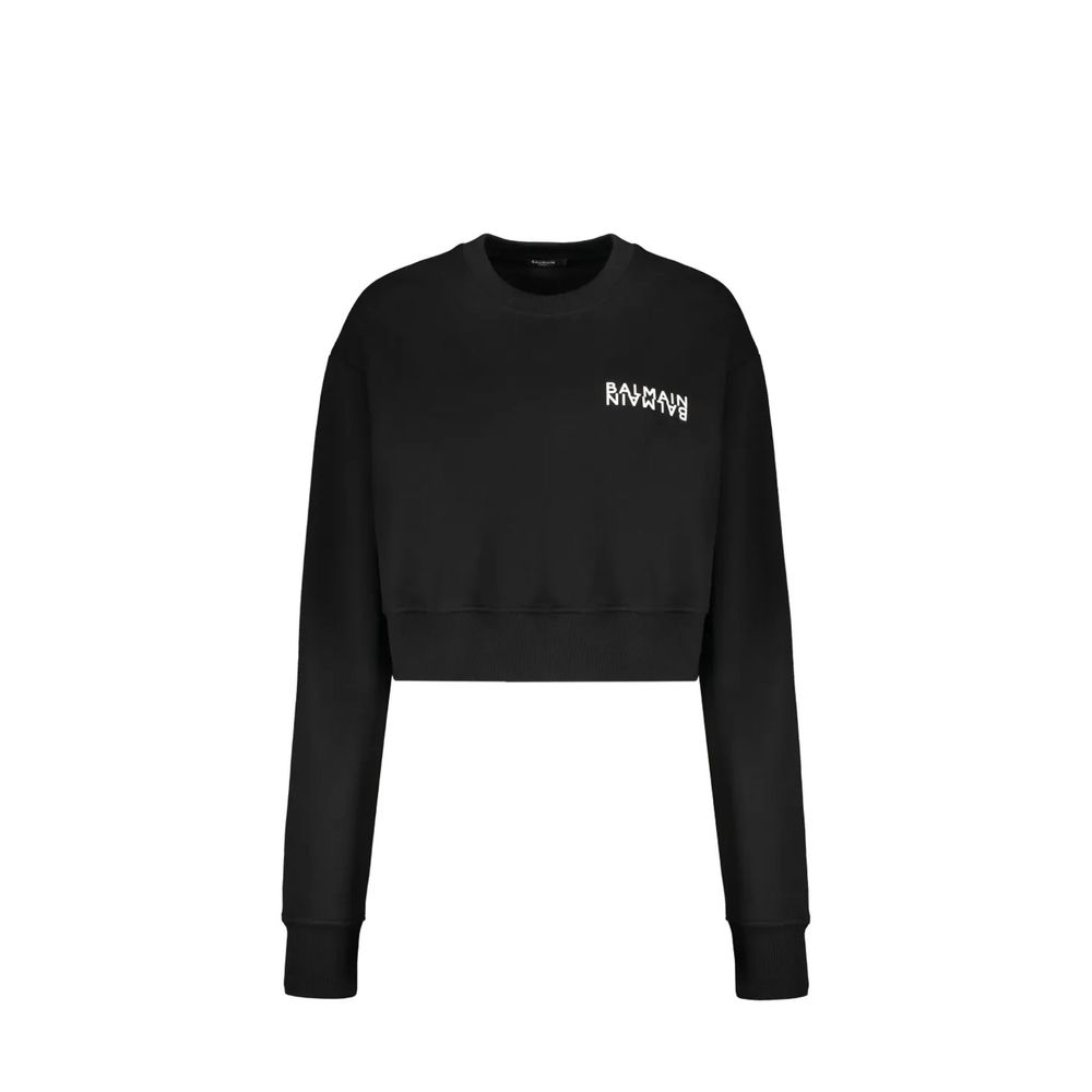 Balmain Schwarzer Baumwoll-Sweatshirt-1