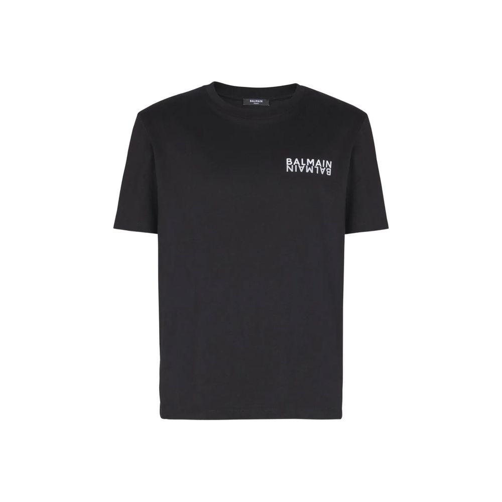 Balmain Black Cotton T-Shirt-1