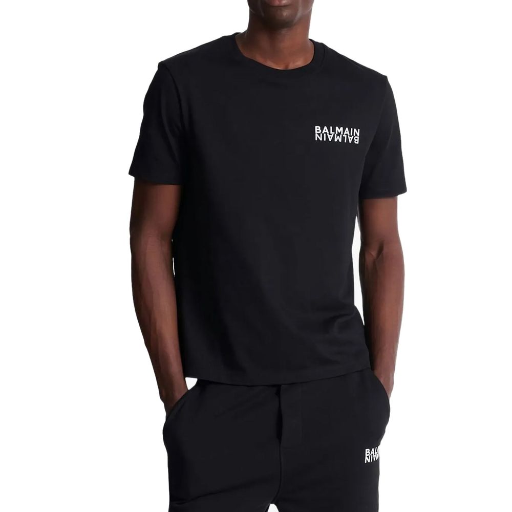 Balmain Black Cotton T-Shirt-2