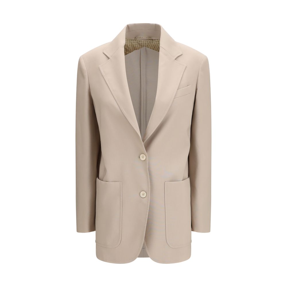 Max Mara Beige Fleece Wool Blazer-1